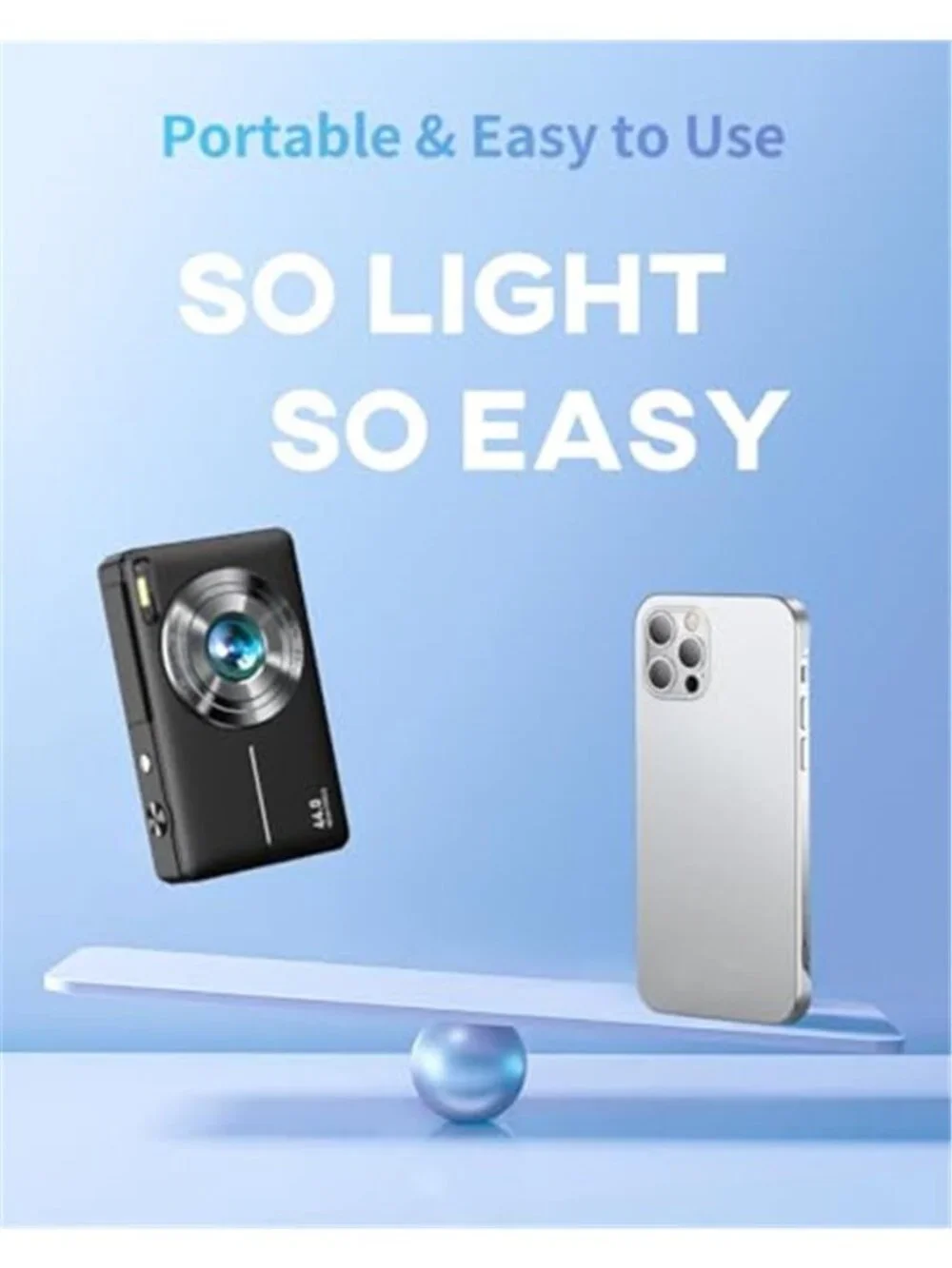 Digital Camera FHD 1080P Point and Shoot Camera with 16X Zoom Anti Shake 32GB